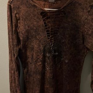Womens Long Sleeve Affliction Top